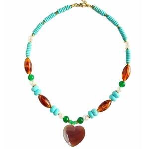 NEW TREASURE JEWELS island heart necklace in multicolor